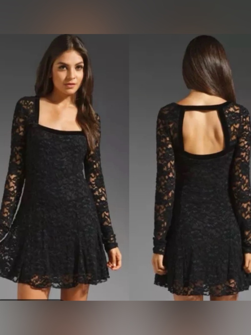 Free People 'Flirt For You' Dress Sz S - Beautiful & Sexy Black Lace Style